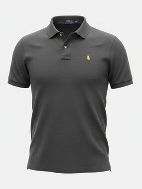 Ralph Lauren Men's Charcoal Polo with Yellow Pony Logo